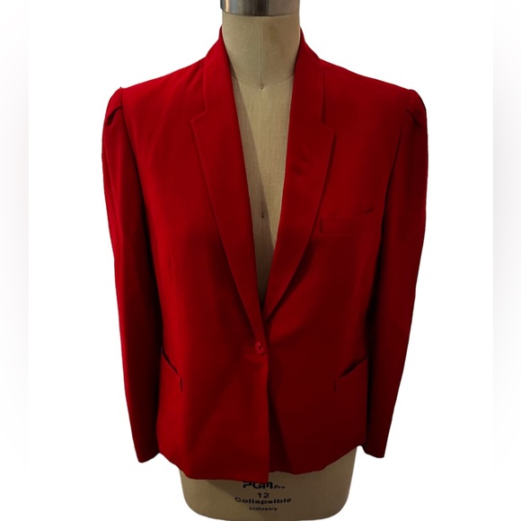 Vintage Daniel For Spellbound Red Shantung Effect Jacket Size 16 - Picture 1 of 5